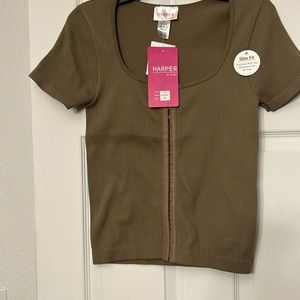 Dark taupe color top